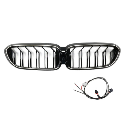 Calandre BMW Série 5 G30 G31 2017-2020 Noir Brillant - vue de trois-quarts 2 - Becquet Voiture