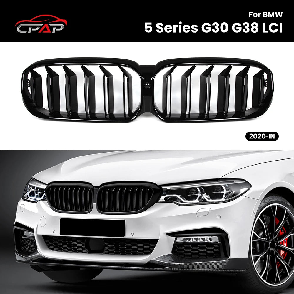 Calandre BMW Série 5 G30 G38 LCI Noir Brillant 2020+ - vue de face - Becquet Voiture
