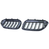 Gloss black BMW 5 Series G30 kidney grille - top view 2 - Becquet Voiture