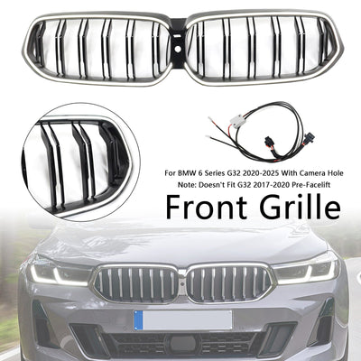 Calandre BMW Série 6 G32 Double Lamelles Noir 2020-2025 - installé sur véhicule - Becquet Voiture
