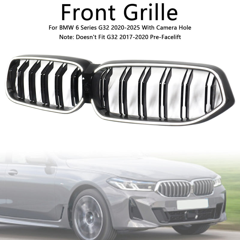 Calandre BMW Série 6 G32 Double Lamelles Noir 2020-2025 - vue arrière - Becquet Voiture