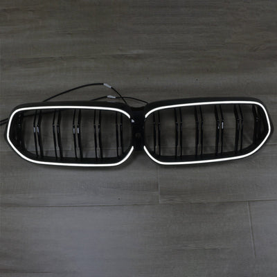 Calandre BMW Série 6 G32 Double Lamelles Noir 2020-2025 - vue de profil 2 - Becquet Voiture