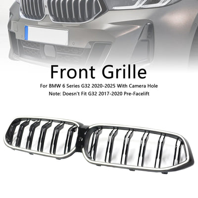 Calandre BMW Série 6 G32 Double Lamelles Noir 2020-2025 - vue de trois-quarts - Becquet Voiture