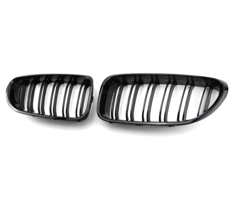 Gloss black BMW 6 Series M6 kidney grille - front view - Becquet Voiture