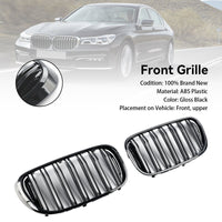 Calandre BMW Série 7 G11 G12 2 Lamelles Noir 2015-2019 - vue de profil - Becquet Voiture