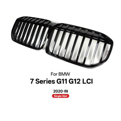 Calandre BMW Série 7 G11 G12 LCI 2020+ Noir Brillant - détail du montage - Becquet Voiture