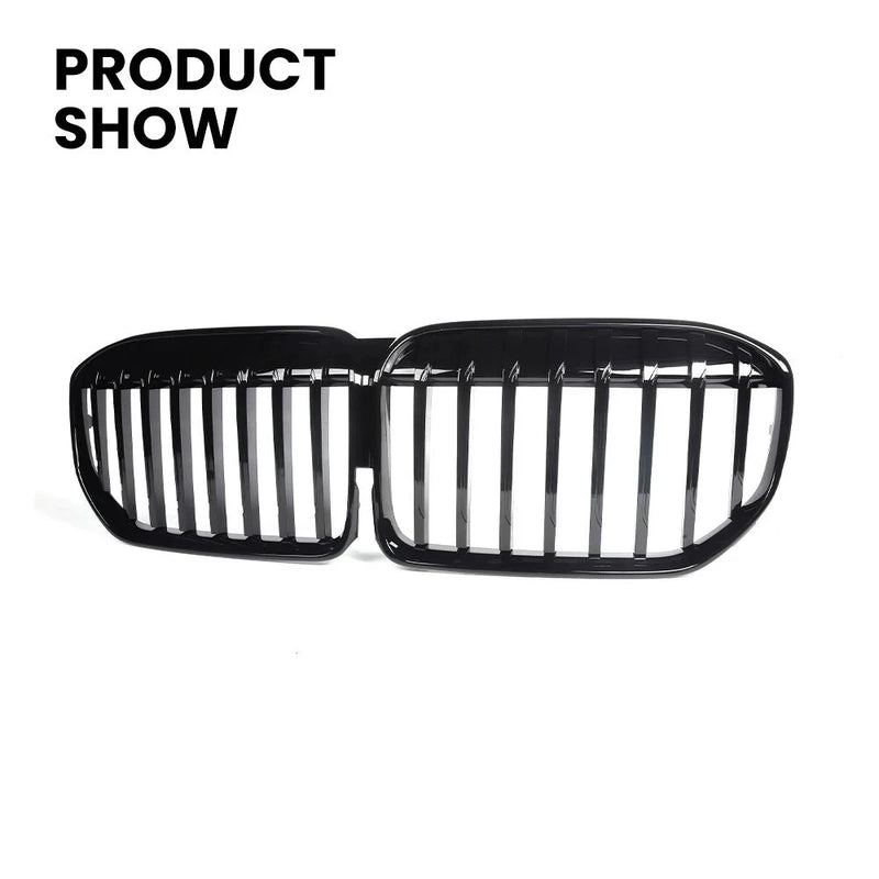 Calandre BMW Série 7 G11 G12 LCI 2020+ Noir Brillant - vue de profil - Becquet Voiture