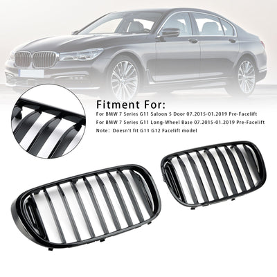 Calandre BMW Série 7 G11 G12 Noir Brillant 2016-2018 - installé sur véhicule - Becquet Voiture