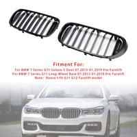 Kühlergrill BMW 7er G11 G12 Schwarz glänzend 2016–2018 - Rückansicht - Becquet Voiture
