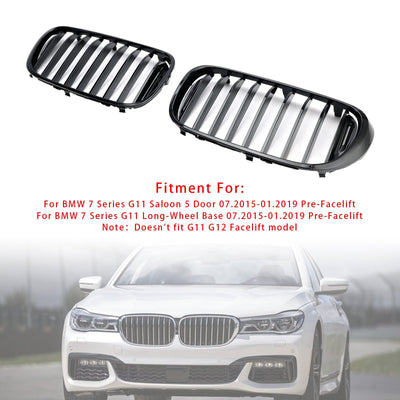Calandre BMW Série 7 G11 G12 Noir Brillant 2016-2018 - vue arrière - Becquet Voiture
