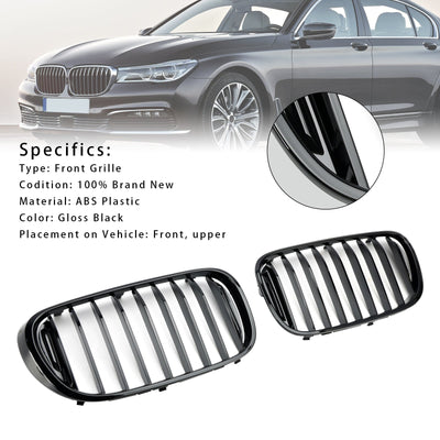 Calandre BMW Série 7 G11 G12 Noir Brillant 2016-2018 - vue de profil - Becquet Voiture