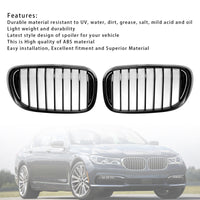 Kühlergrill BMW 7er G11 G12 Schwarz glänzend 2016–2018 - Dreiviertelansicht - Becquet Voiture