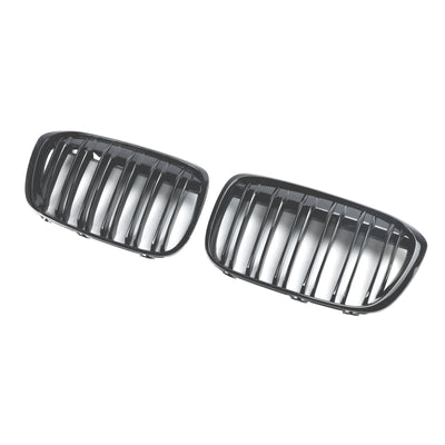 Calandre BMW X1 F48 F49 Noir Brillant 2016-2019 2P - vue de face - Becquet Voiture