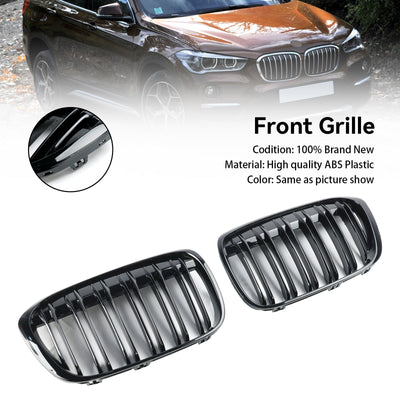 Calandre BMW X1 F48 F49 Noir Brillant 2016-2019 2P - vue de profil - Becquet Voiture