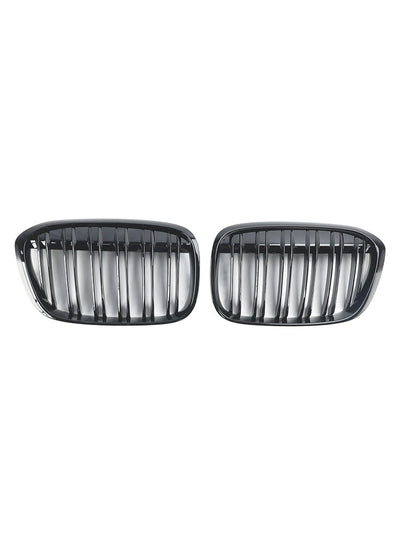 Calandre BMW X1 F48 F49 Noir Brillant 2016-2019 2P - vue de trois-quarts 2 - Becquet Voiture