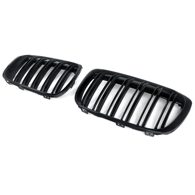 Calandre BMW X1 F48 noir brillant - vue de trois-quarts - Becquet Voiture