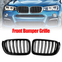 Gloss Black Kidney Grille for BMW X3 F25 / X4 F26 2014–2017 - rear view - Becquet Voiture