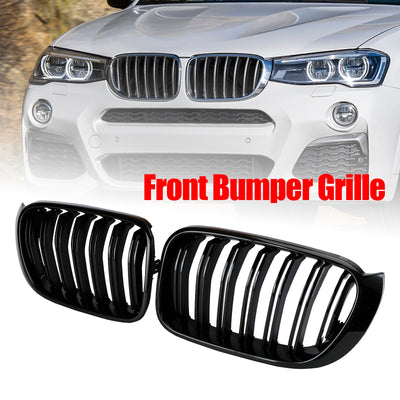 Calandre BMW X3 F25 X4 F26 2014-2017 Noir Brillant - vue de trois-quarts - Becquet Voiture