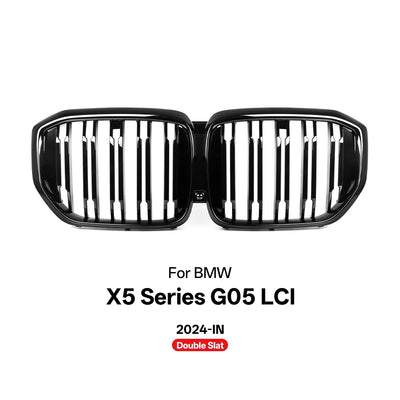 Calandre BMW X5 G05 LCI 2024 Noir Brillant - détail du montage - Becquet Voiture