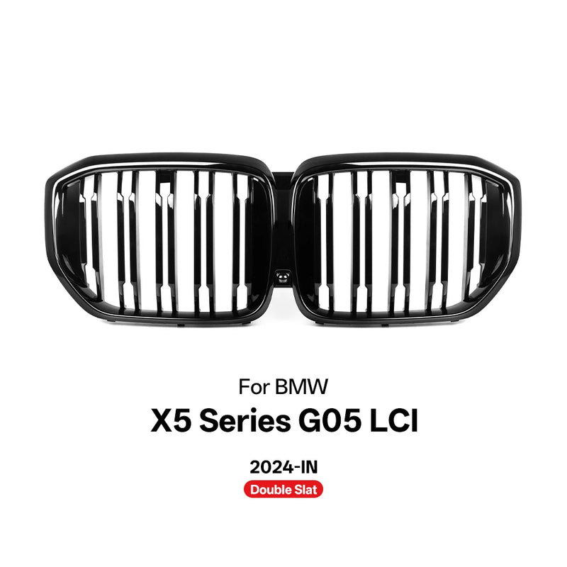 Calandre BMW X5 G05 LCI 2024 Noir Brillant - détail du montage - Becquet Voiture