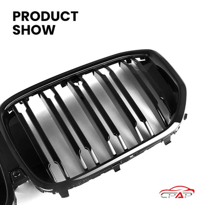 Calandre BMW X5 G05 LCI 2024 Noir Brillant - vue de trois-quarts - Becquet Voiture