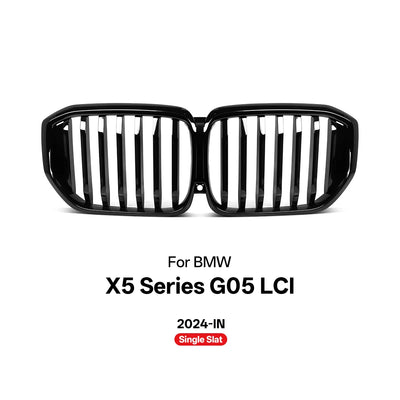 Calandre BMW X5 G05 LCI 2024 Noir Brillant - vue rapprochée - Becquet Voiture