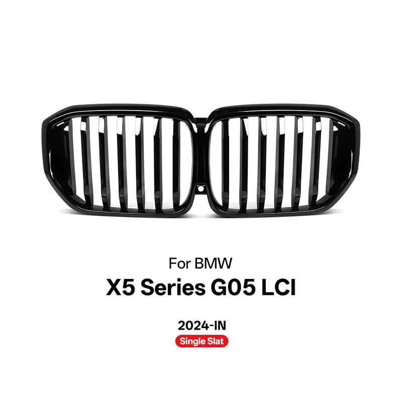 Calandre BMW X5 G05 LCI 2024 Noir Brillant - vue rapprochée - Becquet Voiture