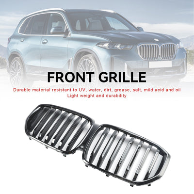 Calandre BMW X5 G05 LCI Ligne Unique Noir Brillant 2024 - vue de trois-quarts - Becquet Voiture