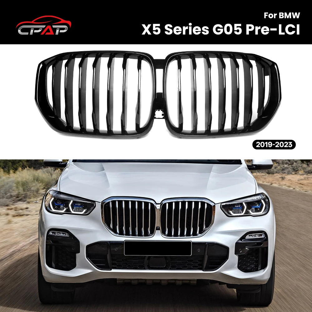 Calandre BMW X5 G05 Noir Brillant 2019-2023 - vue de face - Becquet Voiture