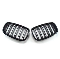 Gloss black BMW X6 E71 kidney grille - studio packshot - Becquet Voiture
