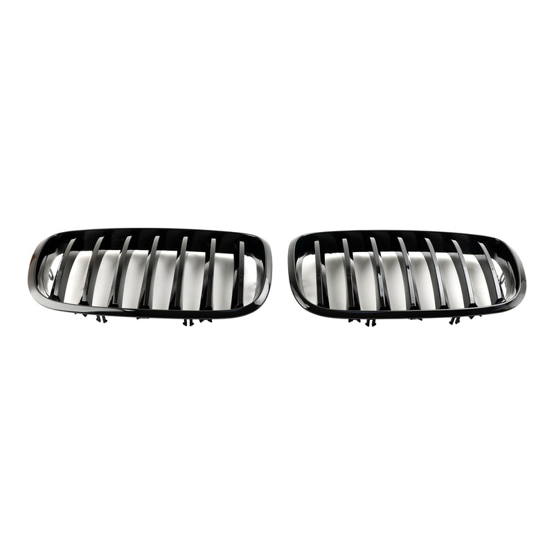 Gloss Black Sport Kidney Grille for BMW X6 E71 2007–2014 - three-quarter view - Becquet Voiture