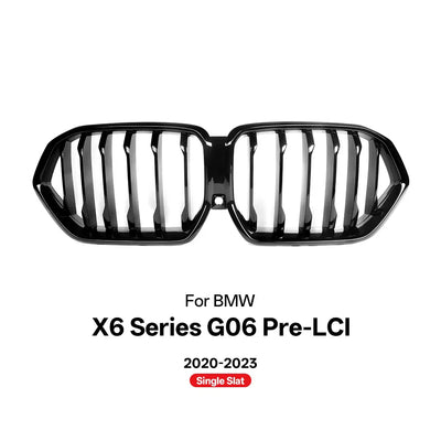 Calandre BMW X6 G06 Noir Brillant 2020-2023 - détail du montage - Becquet Voiture