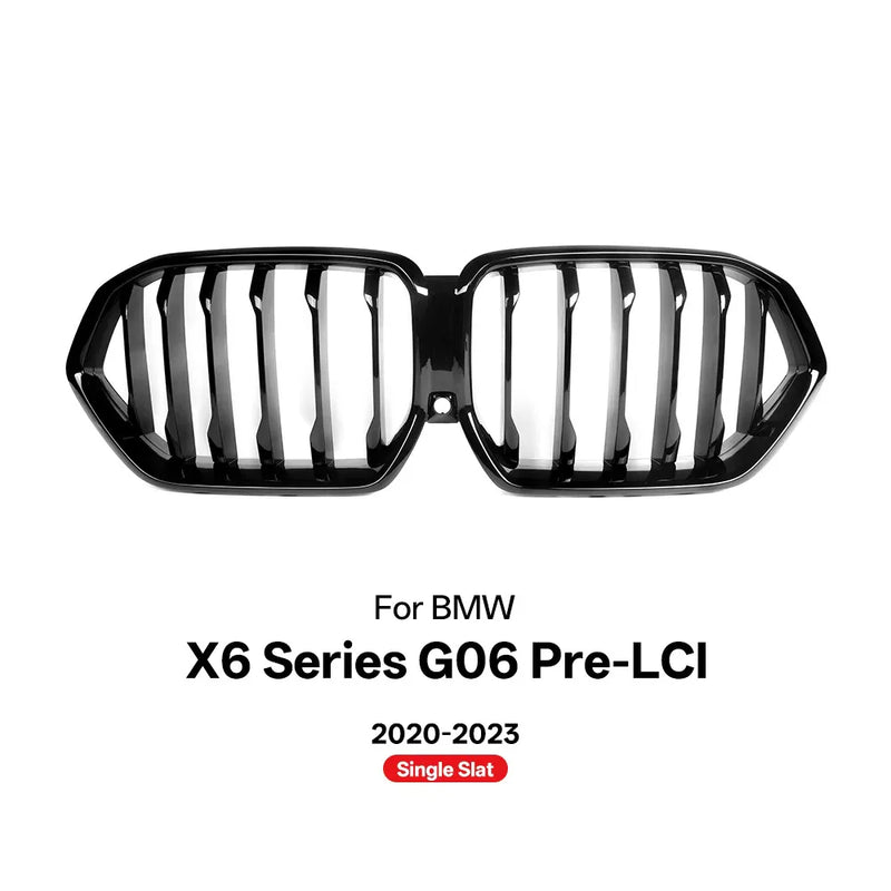 Calandre BMW X6 G06 Noir Brillant 2020-2023 - détail du montage - Becquet Voiture