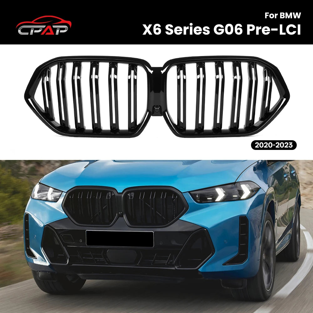 Calandre BMW X6 G06 Noir Brillant 2020-2023 - vue de face - Becquet Voiture