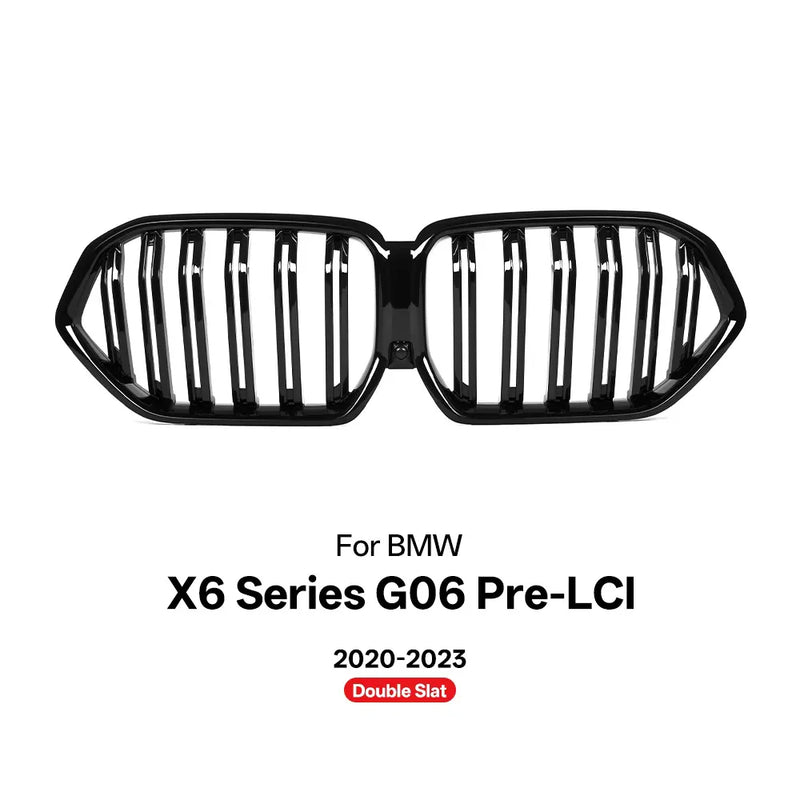 Calandre BMW X6 G06 Noir Brillant 2020-2023 - vue rapprochée - Becquet Voiture