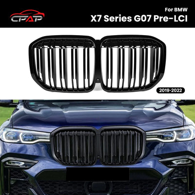 Calandre BMW X7 G07 Noir Brillant 2019-2022 - vue de face - Becquet Voiture