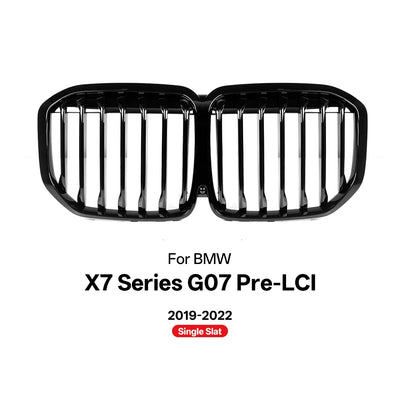 Calandre BMW X7 G07 Noir Brillant 2019-2022 - vue rapprochée - Becquet Voiture