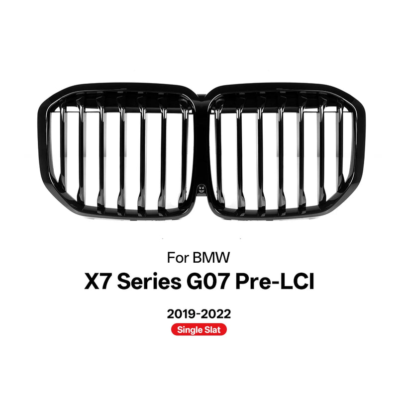 Calandre BMW X7 G07 Noir Brillant 2019-2022 - vue rapprochée - Becquet Voiture