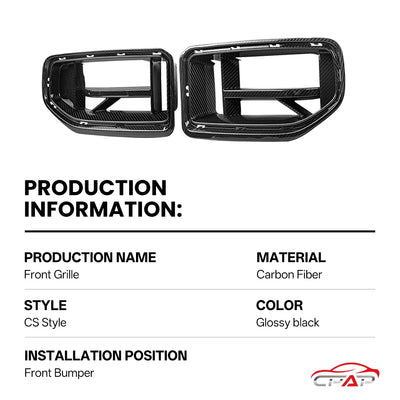 Calandre Carbone BMW M2 G87 CS 2023+ - vue de profil - Becquet Voiture