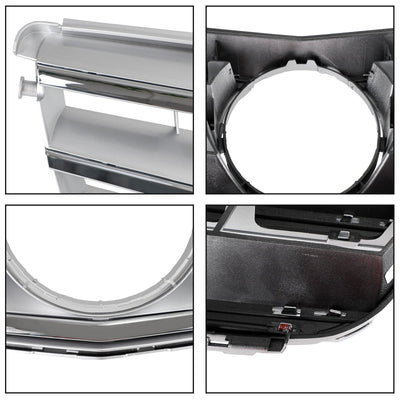 Calandre Centrale Mercedes W204 C300 C350 2008-2014 Argent Avec LED - vue de face 2 - Becquet Voiture