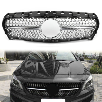 Calandre Diamant Argent Mercedes R117 W117 CLA250 2013-2016 - détail du montage 2 - Becquet Voiture