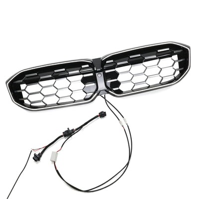 Calandre Diamant BMW Série 3 G20 G28 Noir Argent 2023-2024 - installé sur véhicule 2 - Becquet Voiture