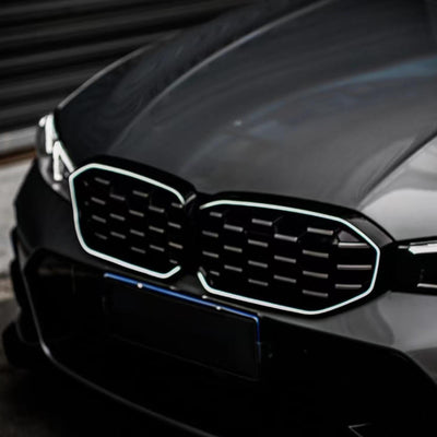 Calandre Diamant BMW Série 3 G20 G28 Noir Argent 2023-2024 - vue de face 2 - Becquet Voiture