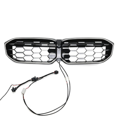 Calandre Diamant BMW Série 3 G20 G28 Noir Argent 2023-2024 - vue de trois-quarts 2 - Becquet Voiture