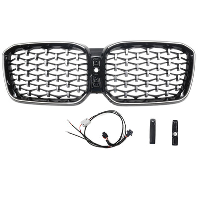 Calandre Diamant BMW X3 X4 G01 G02 Noir 2022-2025 - vue de face 2 - Becquet Voiture