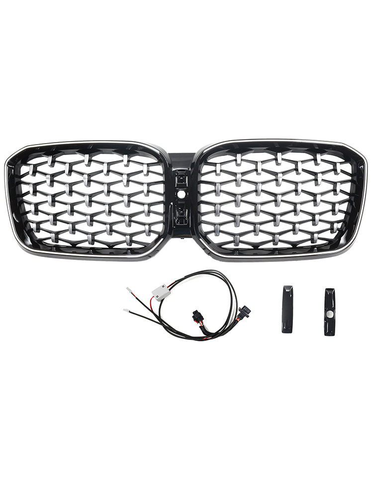 Calandre Diamant BMW X3 X4 G01 G02 Noir 2022-2025 - vue de face - Becquet Voiture