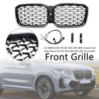 Calandre Diamant BMW X3 X4 G01 G02 Noir 2022-2025 - vue de trois-quarts - Becquet Voiture