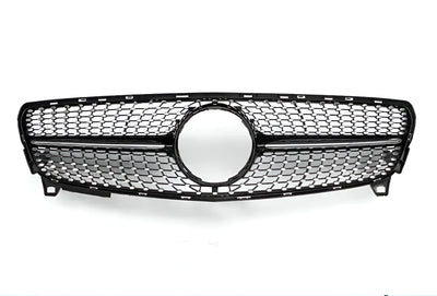 Calandre Diamant Mercedes Classe A W176 2013-2018 Noir Argent - installé sur véhicule - Becquet Voiture