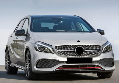Calandre Diamant Mercedes Classe A W176 2013-2018 Noir Argent - vue de profil - Becquet Voiture