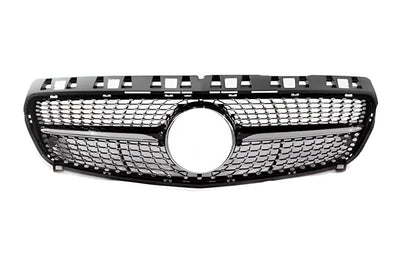Calandre Diamant Mercedes Classe A W176 2013-2018 Noir Argent - vue de trois-quarts - Becquet Voiture